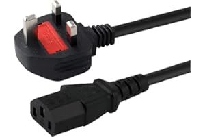 WICAREYO 1.2M/3.9FT AC Power Cable UK plug AC Power Cord Supply Charger Cable Replacement Compatible for Xbox one/Xbox 360 E /PS3 First Generation(Fat) /PS4 Pro(Older Models)