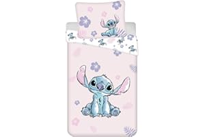 My sweety pop - Parure da letto per bambini - Lilo&Stitch - Stitch - 2 pezzi - Copripiumino - reversibile - 140 x 200 - federa - 70 x 90 cm - cotone - rosa - ragazza