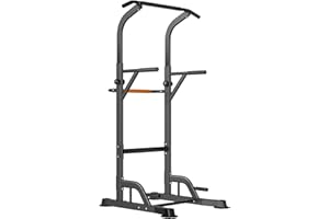 RELIFE REBUILD YOUR LIFE Power Tower Barre de Traction Réglable Multifonction Station Dips Entraînement de Musculation à la Maison