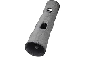 Gecheer Cat Tunnel Toy in Suede, Large Cat Tunnels, Foldable Peekaboo Tunnel with Self-entertaining Ball, Indoor Cats Rabbits Toy, for Cafe Family with Cats 129 * 29cm