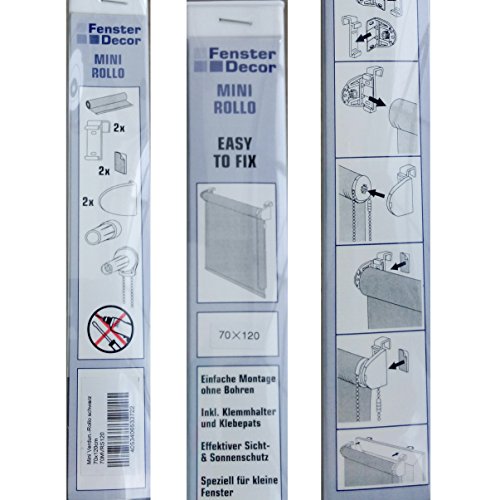 Fensterdecor Klemmfix Mini Sichtschutzrollo ohne Bohren / Weiß 50 x 100 cm (BxH) - 8