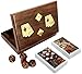 Produktbild Antik hölzernen Kasten 2 Packungen mit Karten und 5 Würfel 17 x 11 cm