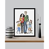 Portrait de famille personnalisé dessiné à la main d'après vos photos