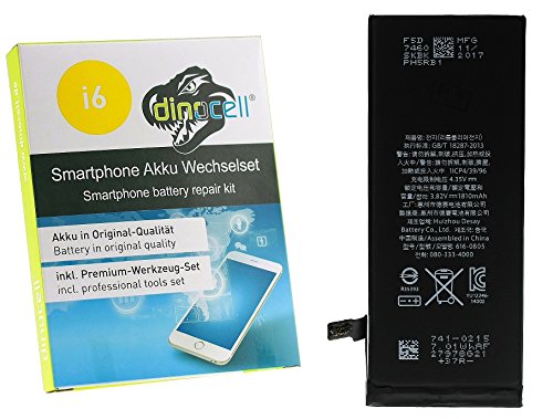 Dinocell MADE Bater a para original iPhone 6 1810mAh ltima producci n 01 2017 NUEVO sin ciclos de carga incluidas Dinocell PREMIUM Herramientas de 7-piezas y la bater a stickers tapes NUEVO reviews Dinocell MADE Bater a para original iPhone 6 1810mAh ltima producci n 01 2017 NUEVO sin ciclos de carga incluidas Dinocell PREMIUM Herramientas de 7-piezas y la bater a stickers tapes NUEVO