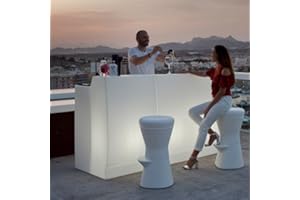Moovere Grande barre de bar 120 cm illuminée d'extérieur IP65 Câble lumière blanche froide moderne et robuste d'hôtel pour la terrasse, le jardin (translucide - câble lumière blanche)