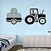 Produktbild Kuletieas Traktor Vinyl Aufkleber Wandaufkleber Für Kinder Schlafzimmer Anhänger Farm Boy Raumdekoration Wandtattoos Monochrome 3D Poster Neue 121 * 56 Cm