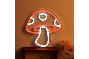 Chi-buy LED Neon Mushroom Cute Neon Sign, USB Powered Neon Signs Night Light, 3D Wall Art & Game room Bedroom Living Room Decor lamp for Girl Boys