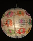 Funky Runde Papier Dotty Elephant Lampenschirm - 2