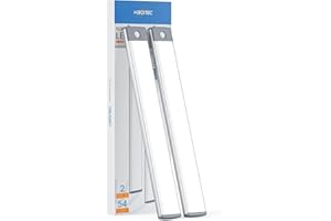 HIBOITEC Luce Armadio 54 LED con Sensore Movimento,32CM Magnetica Ricaricabile Luci Led Senza Filo,LED Sottopensile Cucina per Cucina Scale Soggiorno Bagno Camere da Letto, 2 Pezzi