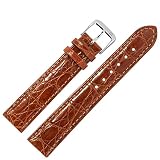 MARBURGER Uhrenarmband 19mm Leder Braun Kroko - Werkzeug Montage Set 8131935000120