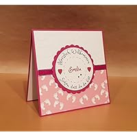Karte zur Geburt zum Baby, Mädchen, personalisierbar, Handarbeit