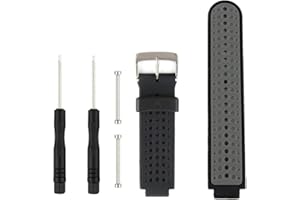 FUFSAWS Fit-power Bracelet de montre en silicone souple pour Garmin Forerunner 235 220 230 620 630 735 Noir et gris