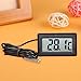 Produktbild Rosepoem Integriertes Thermometer mit digitaler Sonde mit 2 Knopfbatterien für Inkubator Reptile Greenhouse (Black)