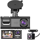 Hasuba 3 Kameralı Ara&ccedil; İ&ccedil;i Kamera 1296p SuperHD - 170&deg; &Ouml;n, 120&deg; Kabin İ&ccedil;i ve Arka Geri Vites Kamerası, WiFi Bağlantılı Mobil 