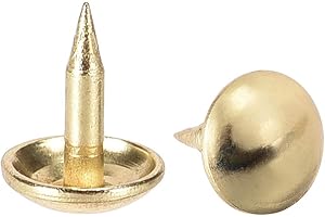 sourcing map Clou Tapissier Clou Ameublement Clou Meuble Punaise Pointe Tapissier Tapis Décoration 8mm Diamètre 10mm Hauteur Rond Pouce Doré pour Sofa Dosserets 100 Pcs