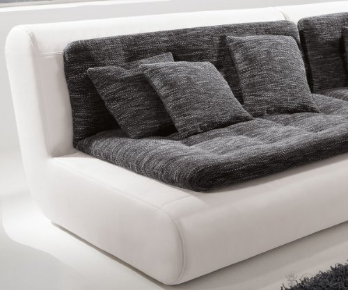 Preisvergleich Produktbild Couch Exit Weiss Anthrazit 295x200 cm Sofa Ottomane rechts