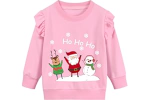 EULLA Girls Christmas Jumper Unicorn Reindeer Sweatshirt Girls Xmas Santa Claus snowman T Shirt Long Sleeves Crew Neck Clothes Age 1-7 Years