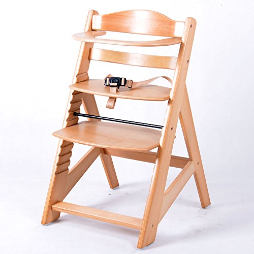 Treppenhochstuhl Babyhochstuhl Kinderhochstuhl Kindertreppenhochstuhl Babystuhl Hochstuhl – NATUR HC2533-D01 Creme - 3