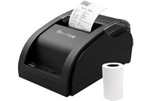Bisofice Imprimante de reçus Thermique 58 mm Imprimante de Codes-Barres Filaire Connexion USB avec 1 Rouleau de Papier à l'intérieur Support Commande ESC Cashbox Connexion pour Magasin de supermarché