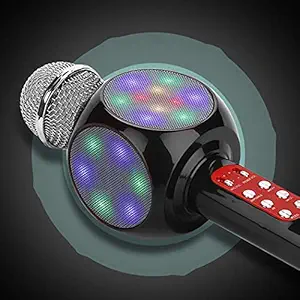 Ubersweet Imported Children Microphone Wireless Portable 2 in 1 Mic Speaker with LED Light Wireless Handheld_141931