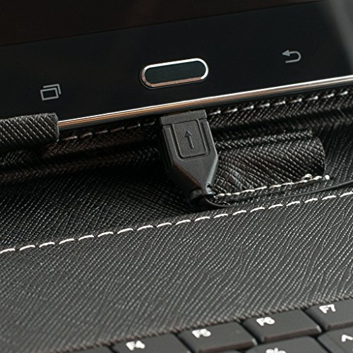 iProtect Hülle mit Tastatur (QWERTY) für Tablets 9,7 Zoll bis 10,1 Zoll Keyboard Case Universal mit Standfuß und Micro-USB Anschluss schwarz - 6