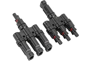 QitinDasen 1 Par Profesional Solar Panel Cable Conector, Fotovoltaico Cable Conector, T Tipo 3 Branch Solar Conector MFFF/FMMM, Solar Fotovoltaico Paralelo Conector