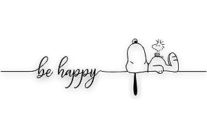 tradercat Adesivi per auto Snoopy Be Happy – 2 pezzi – 40 cm x 10 cm – Adesivi per tutte le superfici – Finestre, Specchietti laterali, lunotto, cofano, veicolo – con istruzioni (lingua italiana non