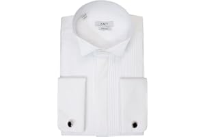 Xact Men's Formal Tuxedo/Dress Shirt with Double Cuff and Cuff Links