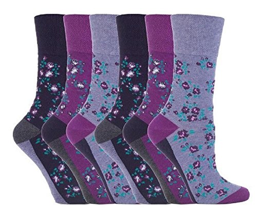 6 paia Ladies SockShop Cotton Gentle Grip EUR 37-42, UK 4-8, Calze