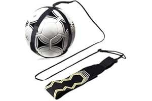 Alicer - Entrenador de fútbol para niños y adultos, correa de fútbol ajustable, color Negro y amarillo., tamaño Tamaño libre