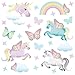 Produktbild GET STICKING DÉCOR® Einhorn Pferd Wandtattoo, Wandsticker Kollektion, ButterflyUnicorns Unic.09, Vinyl, Multi Farbe. (Large)