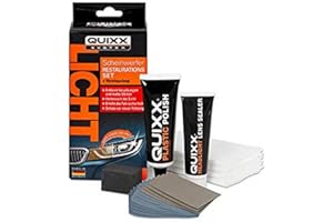 ‎QUIXX QUIXX Scheinwerfer Restaurations Set Aufbereitungs-Kit, zur Entfernung von Vergilbungen und Kratzern an Scheinwerfern, 50g