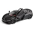 Alloy Collectible Black McLaren 720s Toy Vehicle Pull Back DieCast Car Model with Lights and Sound