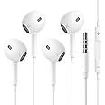 2 Pack Wired In-Ear Headphones with Microphone & Remote Control – Noise Canceling Earphones Isolating Earbuds, 3.5mm Jack, Compatible with i-Phone, S-amsung, H-uawei, A-ndroid, T-ablets & L-aptops