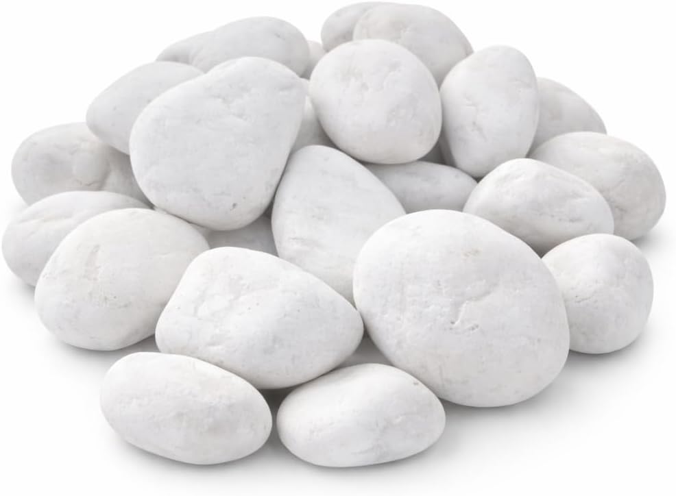 Vegara Stone Piedra Jardín Decoración Canto Rodado Blanco Puro 2-4 cm (25 kg)
