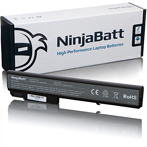 NinjaBatt® New Laptop-Akku für HP EliteBook 8530p 8530w 8540p 8540w 8730w 8740w 458274-421 458274-422 458274-341 BS554AA NBP8A82 HSTNN-I43C – High Performance [8 Zellen/4400mAh/63wh]