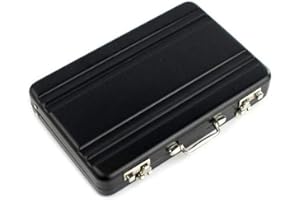 ausuky Mini Suitcase Briefcase Card Holder Gift Box, Black