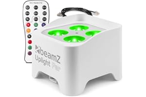 BeamZ BBP90 Uplight - Faretto LED Par 4 x 4 Watt, illuminazione palcoscenico, LED per DJ Pult, luce per feste controllata musicalmente, attrezzatura da palcoscenico