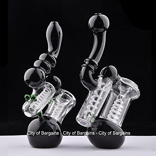 Bubbler / Glaspfeife mit 2 Trommelperkolatoren handgefertigt Pfeife - 2