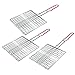 Produktbild com-four 3X Premium Grillbräter, Grillwender verchromt XXL, 24 x 24 cm, Multifunktions Grillbräter, Grillrost für Fisch, Fleisch, Gemüse Etc. (03 Stück - Grillbräter)