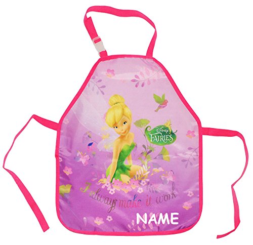 Kinderschürze - " Tinkerbell / Disney Fairies " - größenverstellbar - beschichtete Schürze - Backschürze / Bastelschürze / Gartenschürze - Mädchenschürze - für Mädchen - Kinder - malen kneten kochen - abwaschbar - Kindergarten & Schule - Malschürze - Fairy