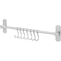 Barra Porta Utensili Da Cucina - 40 Cm Con 8 Ganci, Per Appendere Posate, Coperchi E Asciugamani - Foto 8