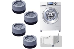 HMCEY 4 Stück Waschmaschinen Füße Pad Universal Gummi Unterlage Waschmaschine Klein Schwingungsdämpfer Anti Vibration Matte Antirutschmatte Grau Fußpolster für Trockner (3.5cm)