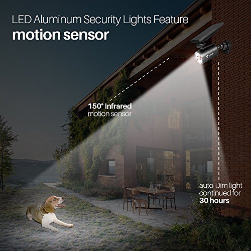 Solarleuchten Garten,Solarleuchten mit Bewegungsmelder Außen Balkon Kugel 1400-Lumen Highlight 5W (110W Entspr.) Flut- Spotbeleuchtung Außenlampe mit Bewegungsmelder LED Solar Aussenleuchten, DrawGreen Aluminium Metall Solarlampen Solarleuchten Außen Garten Balkon - 7
