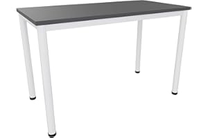 Dila GmbH Schreibtisch/Besprechungstisch in verschiedenen Größen und Farben weißes Metallgestell Konferenztisch Arbeitstisch (B: 80 cm x T: 80 cm, Anthrazit)