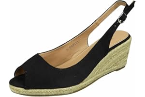 LOUDLOOK Womens Wedges Sandals | Womens Slingback Shoes | Ladies Work Wedge | Womens Buckle Shoes | Ladies Summer Shoes | Womens Peep Toe Shoes | Womens Mid Heel Shoes 3-8