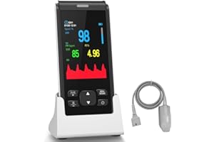 HEALTHTREE Pulsossimetro da dito ricaricabile, pulsossimetro portatile, monitor della saturazione di ossigeno nel sangue da dito con SpO2 e frequenza del polso, misuratore di ossigeno portatile