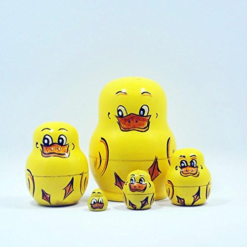 HANGQI 5Pcs Ducks Wood Matryoshka Russian Nesting Doll Gift Child Kid Toy New