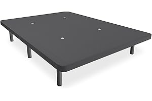 DUÉRMETE ONLINE - Base Tapizada 3D Transpirable con Estructura Estable y Bastidor Metálico Super Resistente + 6 Patas metálicas roscadas de 25cm, 150 x 190, Gris Oscuro