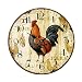 SkyNature Quartz Movement Silent Non-Ticking Wooden Wall Clocks (12 inch rooster)